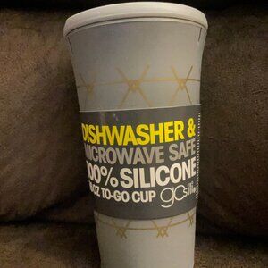 Go Sili Travel Mug- gray and gold -16oz